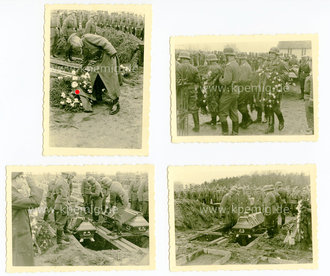 Beerdigung eines Flugzeugführers, 4 Fotos, Maße 6x9cm