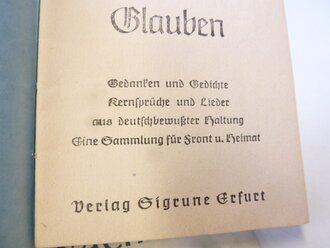 Konvolut kath. Kriegsgefangenenbuch, das Evangelium nach Markus, Deutsch auch im Glauben, Unser Glaube Deutschland und Im Streite zur Seite