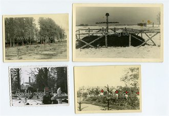 6 Fotos Soldatengräber , Maße meist 10x7cm