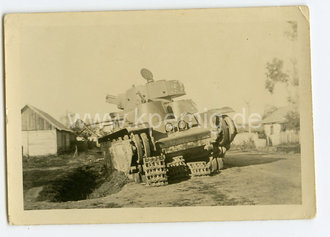 Foto liegengebliebener Panzer, Maße 6x9cm