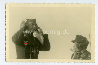 Oberst Sander ( Joachim ? ) im "Tran" n Oblt. Gnielka, Slawjanka, Maße 6x9cm, datiert 1943
