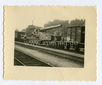 Foto Eisenbahngeschütz, Maße 6x7cm