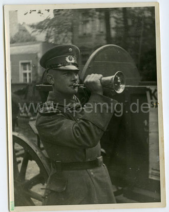 Hornist der Reichswehr, Maße 11x9cm, datiert 1932