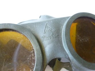 Schutzbrille"Auer Neophan " Wehrmacht in Hülle, Gummi weich