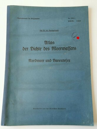 Atlas der Dichte des Meerwassers - Nordmeer und Barentsee, Kriegsmarine