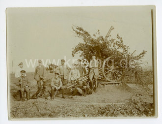 1.Weltkrieg Foto Ballonabwehrkanone bei Moucourt, Maße 9x12cm, datiert 1915