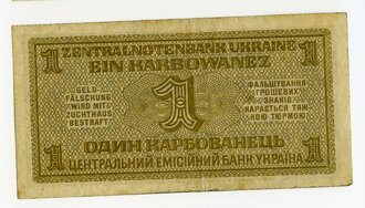 Deutsches Reich Banknote , 1 Karbowanez, Zentralnotenbank...