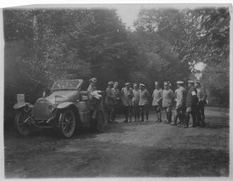 1.Weltkrieg, Offiziere mit Fahrzeug, Maße 8x10cm