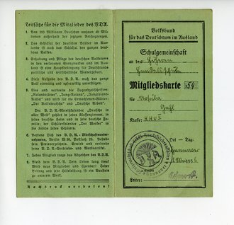 Mitgliedskarte Volksbund für das Deutschtum im...