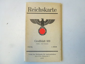 Reichskarte, Großblatt 109 Gießen - Bad Nauheim, datiert 1939