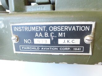 U.S. Army 1941 dated Instrument observation AA BC M1 Complete w/ TELESCOPE ELBOW, M-35. Clear optics, works just fine