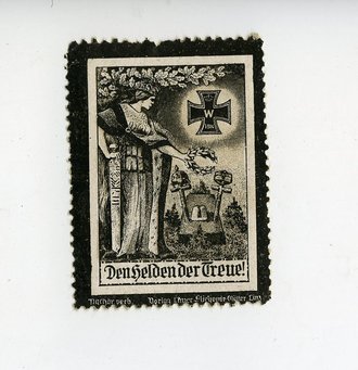 1.Weltkrieg, Patriotische Vignette, Maße 3,4 x 4,5 cm