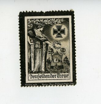 1.Weltkrieg, Patriotische Vignette, Maße 3,4 x 4,5 cm