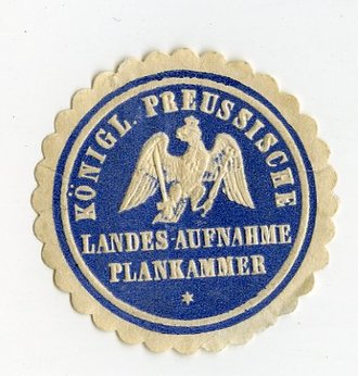 1.Weltkrieg, Siegelmarke Königl. Preuss. Landes-Aufnahme Plankammer