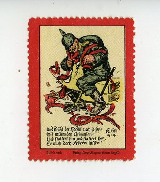 1.Weltkrieg, Patriotische Vignette, Maße 4,5 x 3,3 cm