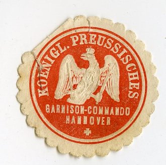 1.Weltkrieg, Siegelmarke Königl. Preussisches Garnison-Commando Hannover