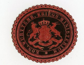 1.Weltkrieg, Siegelmarke König. Württemb. Kriegs-Ministerium