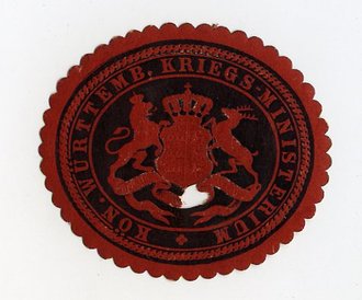 1.Weltkrieg, Siegelmarke König. Württemb. Kriegs-Ministerium