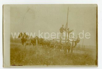 1. Weltkrieg  2 Fotos Fernsprechstelle, Nachrichtentruppe, Maße 9x6cm