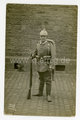 Foto Feldgrauer beim Ausmarsch, Maße 9x14cm, datiert 1914