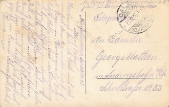 Studioaufnahme eines Kraftfahrers, Postkartenformat, datiert 1915