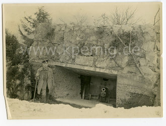 1.Weltkrieg Foto Geschütz in massiver Stellung,...