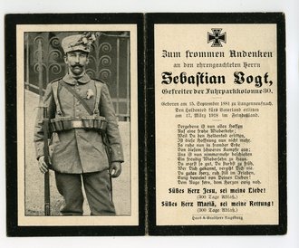 1.Weltkrieg, Andenkenkarte, datiert 1918