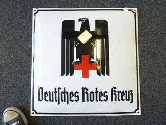 Emailleschild Deutsches Rotes Kreuz, fast neuwertiger Zustand, Maße 50 x 50 cm