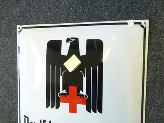Emailleschild Deutsches Rotes Kreuz, fast neuwertiger Zustand, Maße 50 x 50 cm