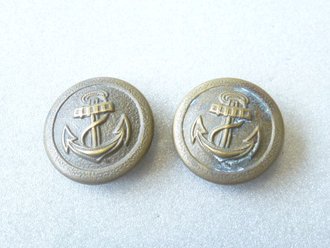 Paar Marineartillerie Knöpfe, golden, 21mm