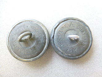 Paar  Knöpfe Reichspost, Hochfeine Qualität, silbern, 25,5mm