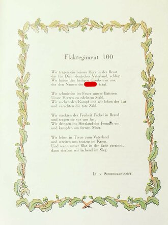 "Das Flakregiment 100"  DIN A4 , " Regimentsgeschichte Frankreichfeldzug"  auf  64 Seiten
