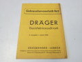 Gebrauchsvorschrift Rz5, Dräger Desinfektionsschrank von 1936, kleinformatig, 12 Seiten, komplett