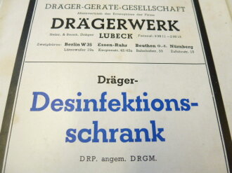 Vorschrift Rz5, Dräger Desinfektionsschrank von 1937,  DIN A5, 23  Seiten, komplett