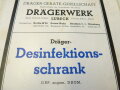 Vorschrift Rz5, Dräger Desinfektionsschrank von 1937,  DIN A5, 23  Seiten, komplett