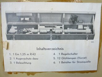 Entfernungsmesser 1,25 R42 Raumbild im Transportkasten. Originallack, mit Kopie der Anleitung. Seltenes Stück mit leicht nebliger Optik