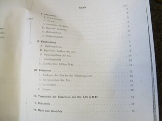 Entfernungsmesser 1,25 R42 Raumbild im Transportkasten. Originallack, mit Kopie der Anleitung. Seltenes Stück mit leicht nebliger Optik