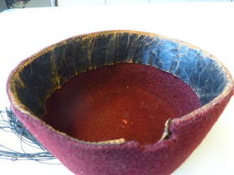 Waffen SS Fez , so getragen von moslemischen Freiwilligen der Handschar und Prinz Eugen. Effekten Originalvernäht, Kopfgrösse 56, Fehlstelle am Bund
