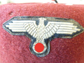 Waffen SS Fez , so getragen von moslemischen Freiwilligen der Handschar und Prinz Eugen. Effekten Originalvernäht, Kopfgrösse 56, Fehlstelle am Bund