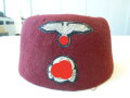 Waffen SS Fez , so getragen von moslemischen Freiwilligen der Handschar und Prinz Eugen. Effekten Originalvernäht, Kopfgrösse 56, Fehlstelle am Bund