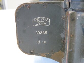 1.Weltkrieg, Scherenfernrohr 09, Originallack, voll beweglich, die Optik klar. Die Verstellringe schwer gängig
