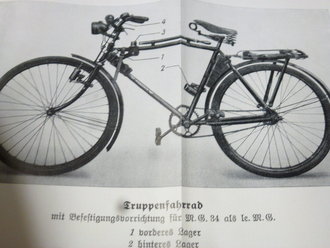 H.Dv. 293 " Das Truppenfahrrad" datiert 1942, extrem selten mit allen speziellen Halterungen