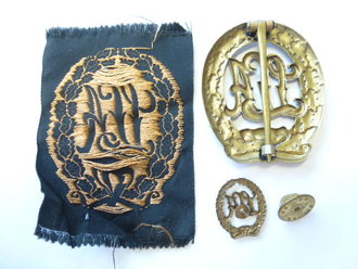 Nachkrieg, Bayern Landessportabzeichen in Bronze mit Miniatur und Stoffabzeichen