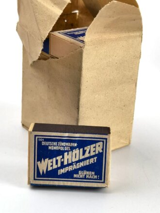 Eine ( 1 ) Schachtel Streichhölzer " Welthölzer"   aus der originalen Umverpackung