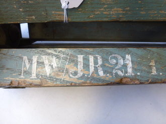 1.Weltkrieg, schweres Dreibein markiert MW ( Minenwerfer ? ) I.R. 21 , von der Reichswehr ubernommen,  Originallack