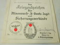 Kriegsmarine, umfangreicher Nachlass eines Angehörigen des Zerstörers " Karl Galster", u.a Marinefrontspange in Bronze mit Verleihungsurkunde. Das Zerstörerkriegsabzeichen ist vermutlich nachträglich vergoldet