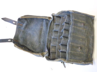 Signalpatronentasche zur Leuchtpistole 42, blaues Leinen, getragenes Stück