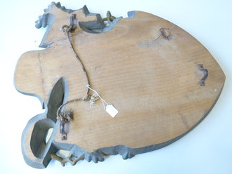 Dekoratives Holzschild " Dolmetscher Kompanie W.Kdo. VIII" Aufwendig geschnitztes , original bemaltes Stück, Maße 53 x 41cm