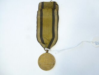 Preussen Kriegsdenkmünze "1815" an seltenem Band