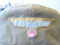 Afrikakorps Tropenfeldmütze des Heeres, getragenes Stück mit vorschriftsmäßig entferntem Soutache , die Effekten Originalvernäht